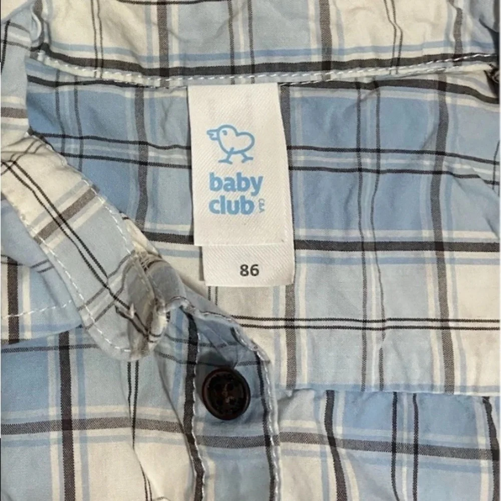 Primark Boys Size 2-3 Blue Plaid/Dinosaur Sweater & Cap Bundle